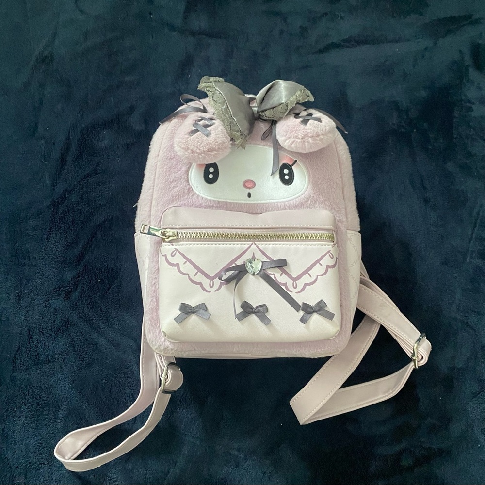 Kuromi Lolita Backpack with Lace and Bows